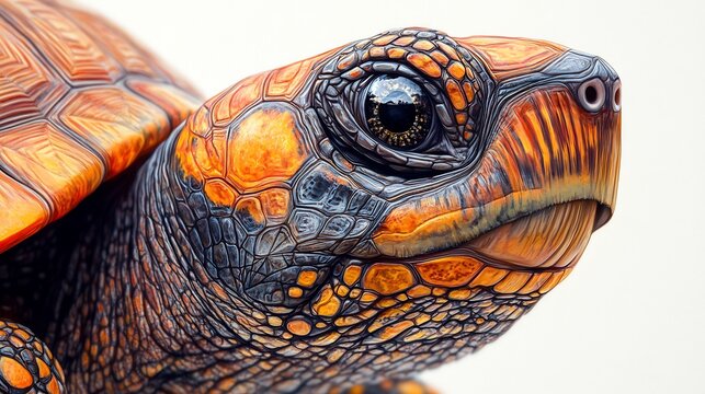 Close-up Portrait of a Vibrant Tortoise Shell