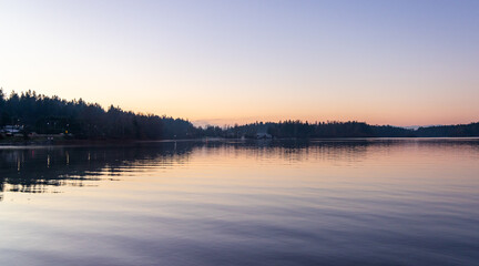 Serene Sunrise Over Elk Lake in Victoria, Vancouver Island, Canada