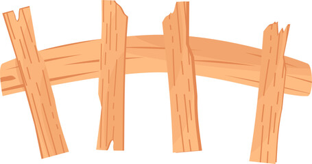 Cartoon style wooden fence