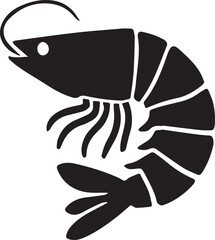 shrimp illustration silhouette vector