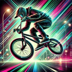Design a dynamic BMX action background.