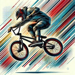 Design a dynamic BMX action background.