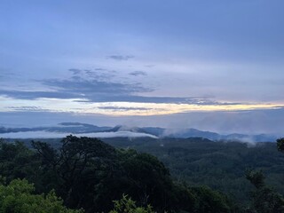 clouds over the mountains