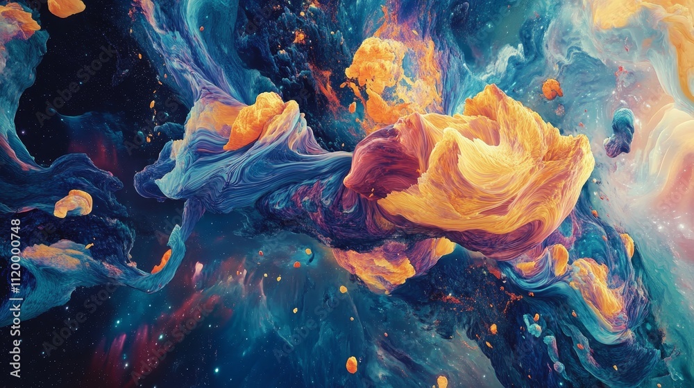 Wall mural embark on a mesmerizing psychedelic voyage through space with captivating visuals and colors