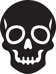 Elegant black and white skull silhouette for creative artwork