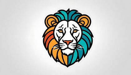  lion head with mane lion icon or modern line symbol. book, carnivore, comic, 5