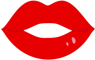 Plump red lips flat vector icon.
Sexy red female lips.
isolated Woman's lips clipart.
valentine's dayelement.
Transparent background.