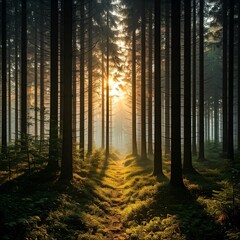 Fototapeta premium sunrise in the forest