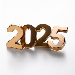 2025 Golden 3d Letters Happy New Year, 2025, 3d 2025, Golden 2025