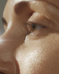 Naklejka premium Lymphatic drainage facial treatment spa center beauty tips relaxing environment close-up view radiant skin benefits