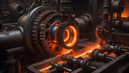 High-Temperature Industrial Gear Wheels in Manufacturing Process