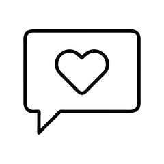 love message Outline Icon, valentine icon - Black outline icon of love message symbolizing valentines day, holidays, and festive in simple design 
