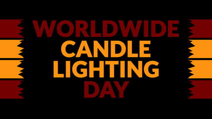 Worldwide Candle Lighting Day text with side lines on a black background. Which is observed every year in December to celebrate Worldwide Candle Lighting Day