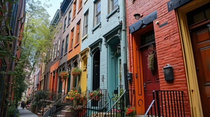 Colonial Chestnut Street: Historic Brownstone Buildings in Philadelphia's Center City