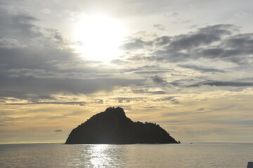 Orange Sunset over the Pacific Ocean at Malalo Island in Fiji