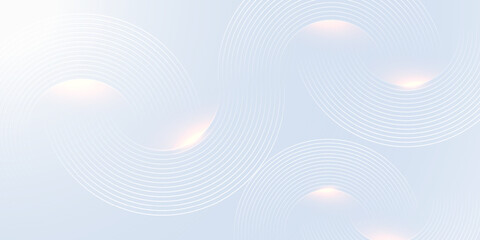 White abstract background. Modern circle lines pattern. Minimal geometric abstract white background with circle shape and line. Minimal geometric design. Vector illustration