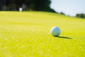 A golf ball on the golf course