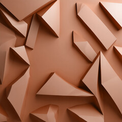 Mocha Mousse background Color of 2025 year. Abstract texture. Background in 3d paper art style can be used in poster design, cd cover