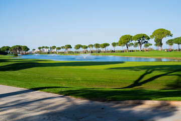 panoramic view of the golf course