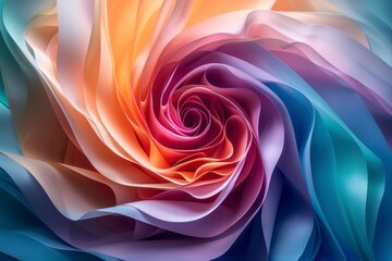 Abstract Pastel Rainbow Swirl Fabric Rose Texture Background