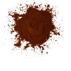 Pile of Cocoa Powder Isolated on White Background