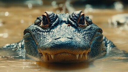 Obraz premium Surreal Alligator Emerging from Water Scene
