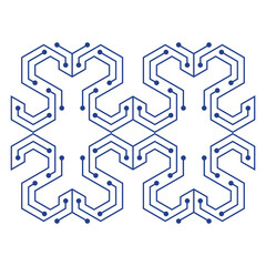 circuit tech logo design element vector template