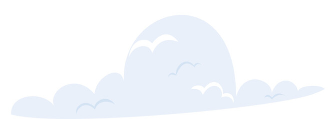 Cartoon style fluffy white cloud