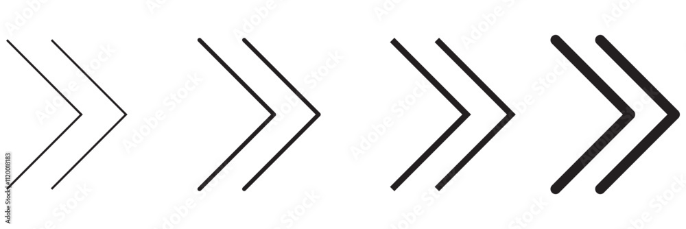 Wall mural arrows set. right arrow icons set. set different black arrows or web design. top. trend. arrow icon.