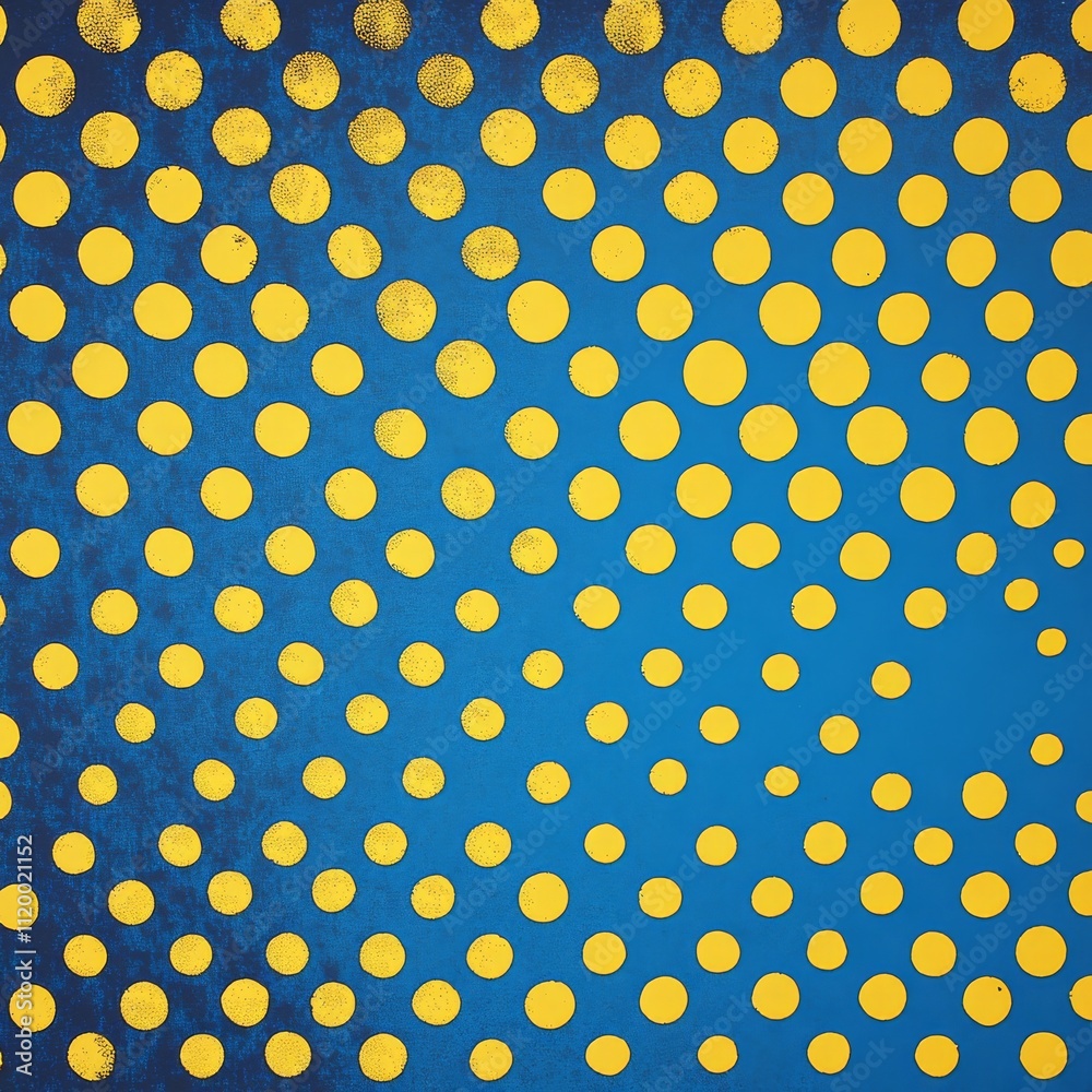 Aufkleber yellow halftone on blue background. vector dotted sparkles or halftone shine pattern texture pop art