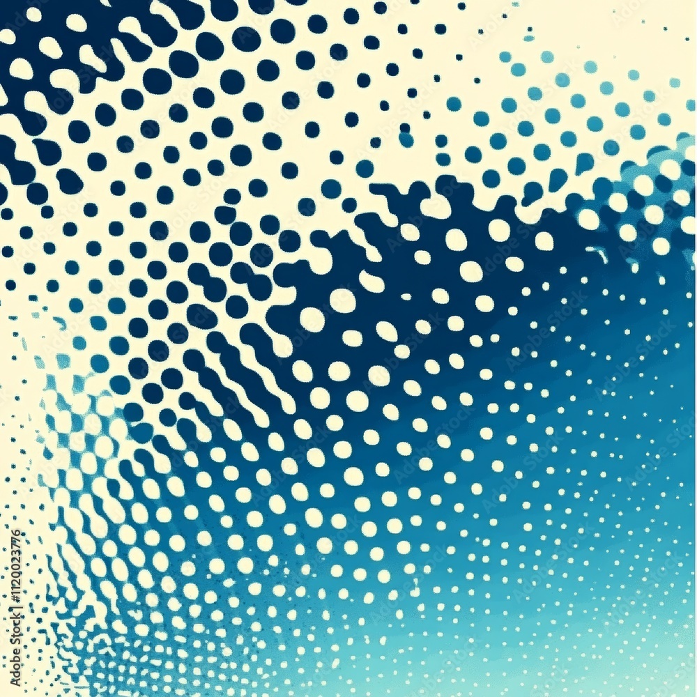 Aufkleber dots halftone white and blue color pattern gradient grunge texture background. dots pop art comics s