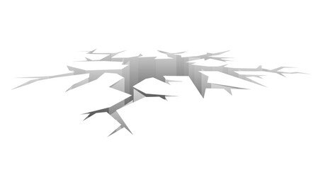 Vector Crack. Designed Hole. Crash Concept.