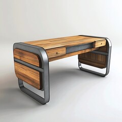 Sleek and Minimalist Wooden Desk for Productive Workspace