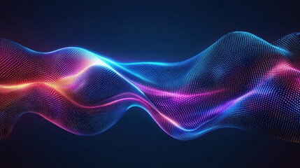 Fototapeta premium Vibrant Abstract Digital Wave in Blue, Pink, and Purple Tones with Dynamic Fluid Motion