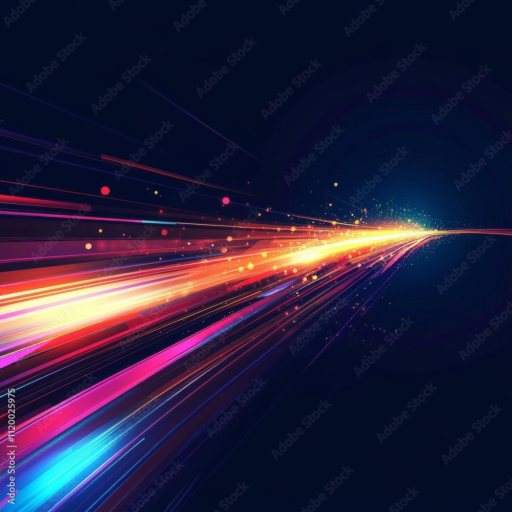 Poster Technology background high speed movement design. Abstract dynamic background futuristic concept. Geometry shapes with light speed effect. Vector illustration