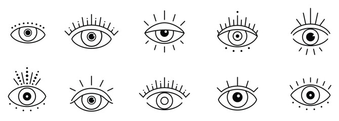 Outline eye boho design