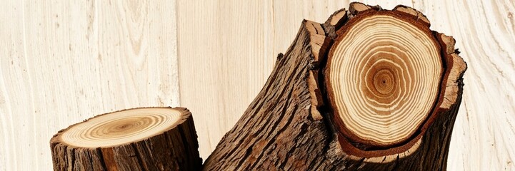 Cross section of tree trunk, stump, background and texture