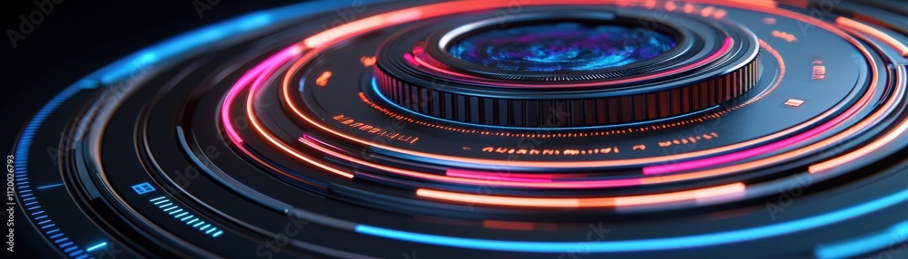 Poster futuristic colorful lines swirling graphic representing an ai technology in a digital environment cl