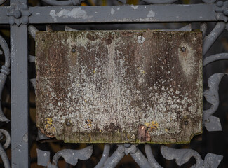 old vintage wooden board on ancient fence