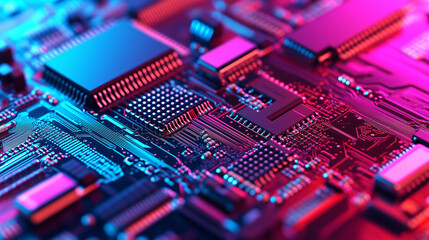 Obraz premium Circuit components meticulously arranged on a development board, showcasing innovation and precision in electronic engineering, where every element plays a crucial role in creating functional technolo