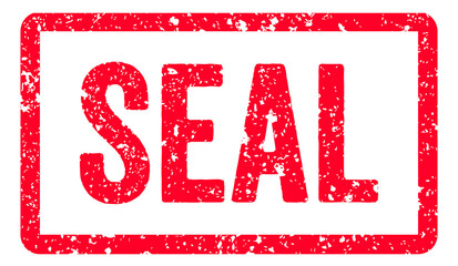 Seal Stamp Transparent Seal, Red Grunge Seal Word Rubber Stamp Seal