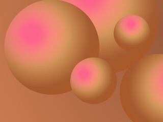 Brown background with brown and red bubbles. Beautiful colored illustration with blurred circles in nature style.
