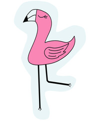 The pink flamingo illustration