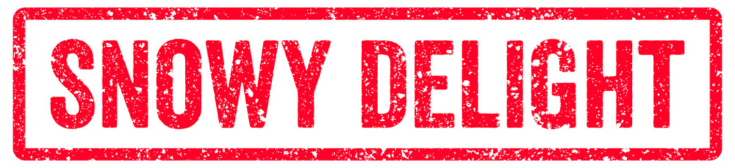 Snowy Delight Stamp Transparent Seal, Red Grunge Snowy Delight Word Rubber Stamp Seal