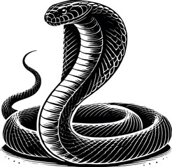 Fototapeta premium Cobra Silhouette - Black Vector Cricut Design for T-Shirt Printing