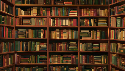 The mischievous bookshelf rearranged books into mysterious patterns, inviting exploration