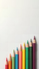Fototapeta premium Colorful Pencils on a White Page