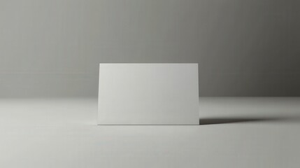 Blank Square Card Mockup On White Surface