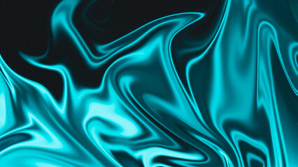 Abstract grainy wallpaper. Shining blurred cyan color flow banner poster cover design. Background with noise texture effect.