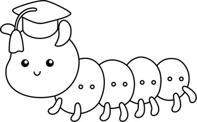 animal graduation outline coloring grintable